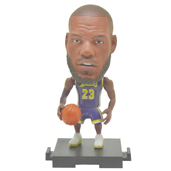7cm Height Cartoon Style Nba Super Star Action Figures, Doll Toy Assembly, Optional Choice, Diy James 23 Purple
