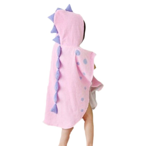 Kids Dinosaur Capped Beach Towel Cute Horned Shape Design Hooded Bathrobe Cloak Cape Green