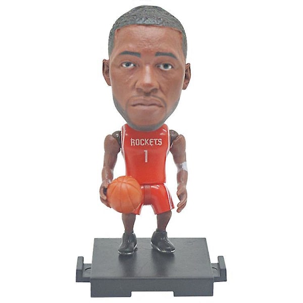 7cm Height Cartoon Style Nba Super Star Action Figures, Doll Toy Assembly, Optional Choice, Diy McGrady 1 Red