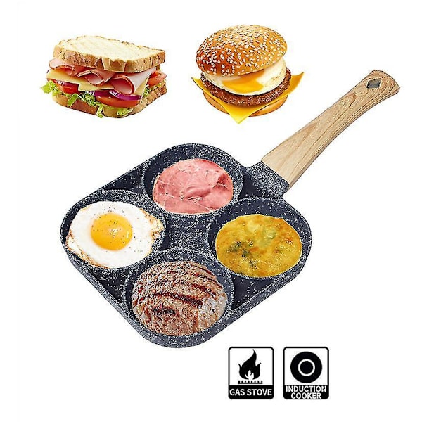 2/4 Hole Frying Pot Pan Thickened Omelet Pan Non-stick Egg Pancake Steak Pan 4 hole