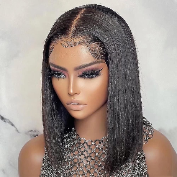 Short Bob Wigs Straight Human Hair Wigs 13x4 Hd Transparent Lace Front Wigs Human Hair 180% Density Brazilian Virgin Human Hair Straight Bob Wigs Pre