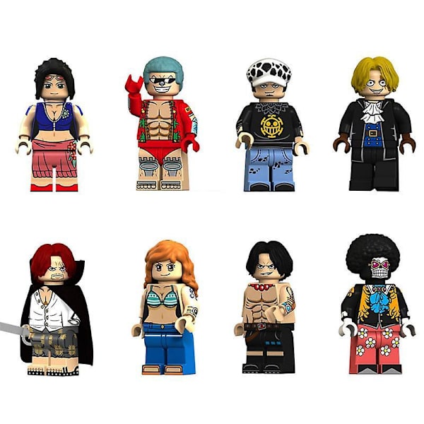 14 One Piece Luffy Ace Whitebeard Nami Frankie Brook Saab Samle Byggeklodser Mini Poser
