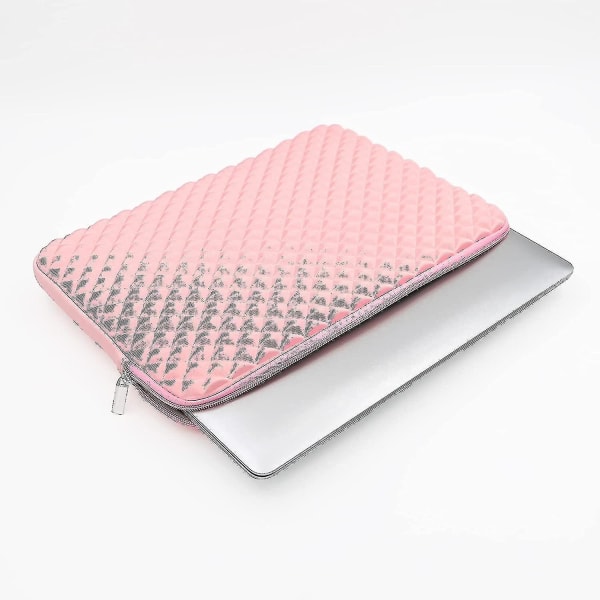 Laptop Sleeve Diamond Foam Watershock Resistant Protective Computer Case Cover Carrying Bag Pink 11.6inch