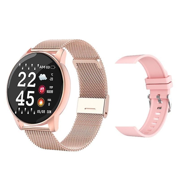 Waterproof Fitness Tracker Blood Pressure Monitor Clock / Smart Watch Pink B