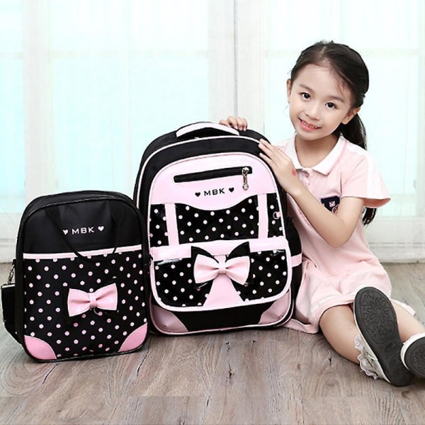 Girls&#39; School Backpack Children School Bag 1 Grade Kids Book Bag Orthopedic Primary Schoolbag Princess Backpack Mochila Infantil Medium Black