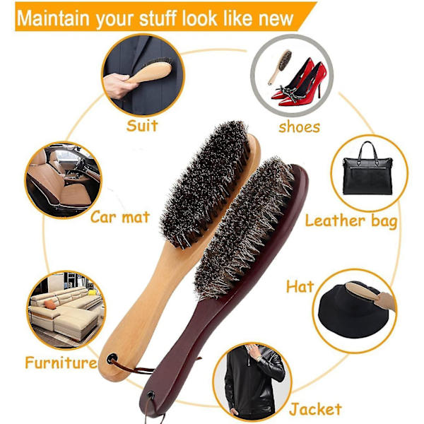 Lint-free Clothes Brush, With Soft Real Hair And Wooden Handle