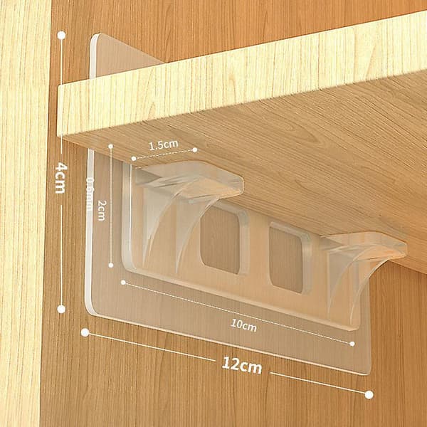 2/6 Pcs Shelf Support Adhesive Pegs Closet Partition Bracket Cabinet Support Clips Wall Hanger Sticker For Kitchen Bathroom 2pc