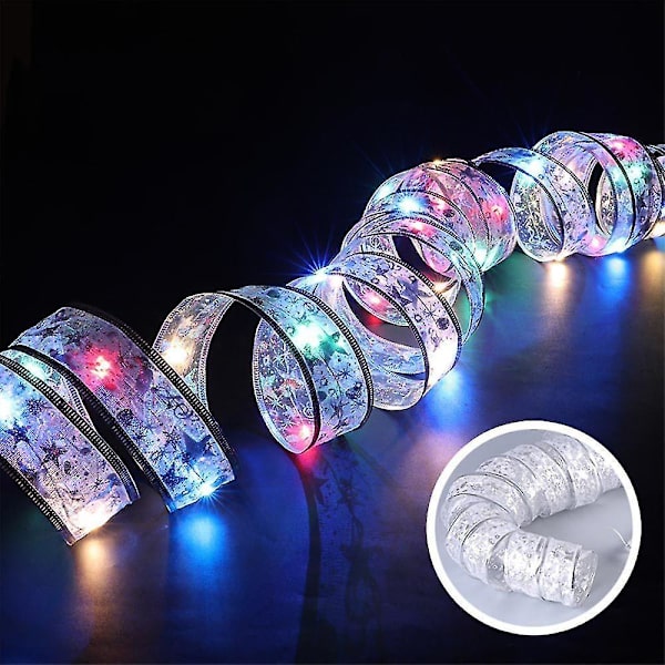 4m 40led Ribbon Fairy String Lights Gift Wraps Christmas Tree Party Decoration Multicoloured