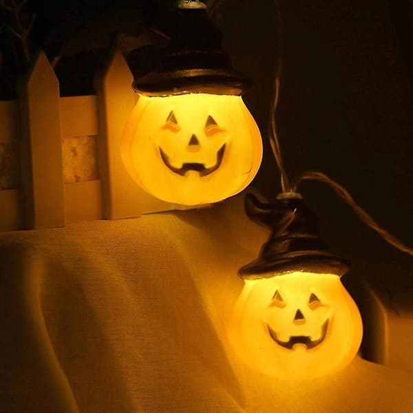 Halloween Dekoration Græskar Lys Kæde, Solar Lys Kæde style 3