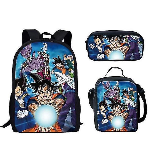 Dragon Ball Elementary School Theme School Bag 3-piece Set Computer Bag Messenger Bag Pencil Case