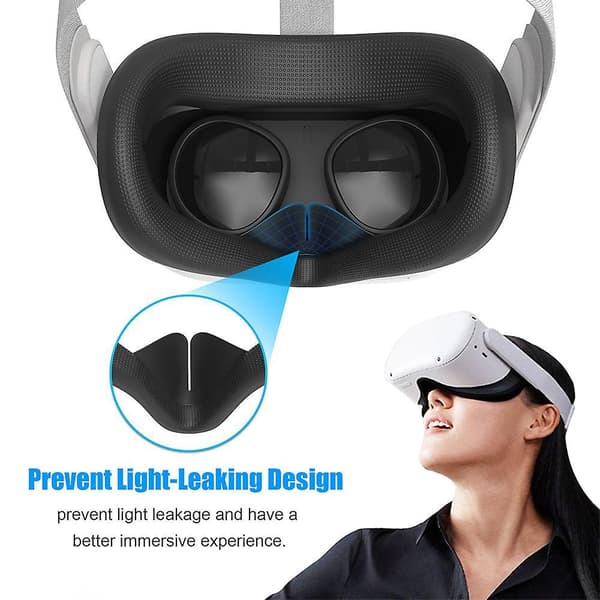 Silicone Helmet Eye Cover Front Face Pad For Oculus Quest 2 Vr Headset Blue