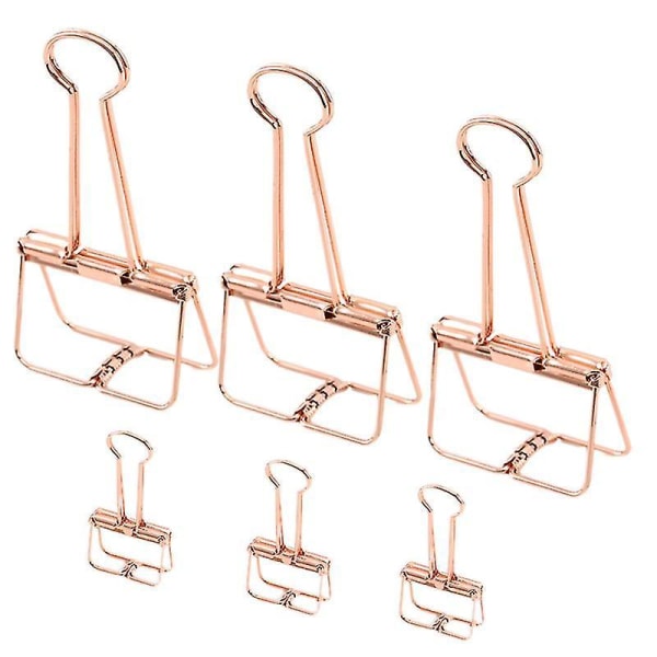 24pcs Wire Binder Clips Rose Gold Paper Binder Clips For Office School Supplies