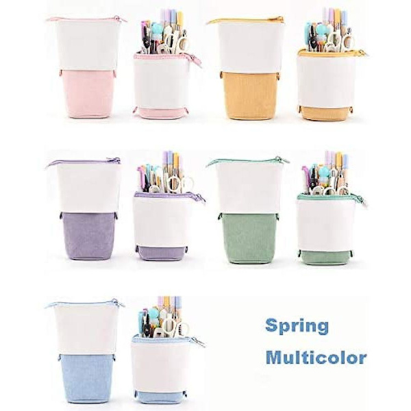 Pen And Pencil Telescopic Holder Stationery Case, Stand-up Bag Colorful Organizer Green