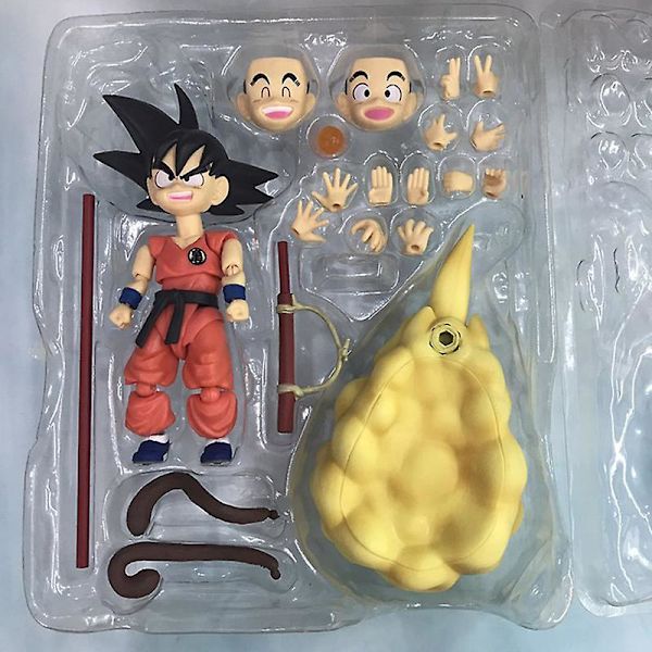 Awan Jungkir Balik PVC Dragon Ball SHF Toimintahahmo Son Goku Lapsuusajan Liikkuva Mallilelu 12cm No Retail Box