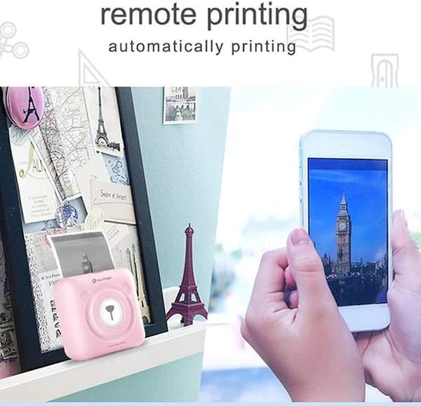 Portable Smart Photo Printer  For Ios & Android Phone Pink