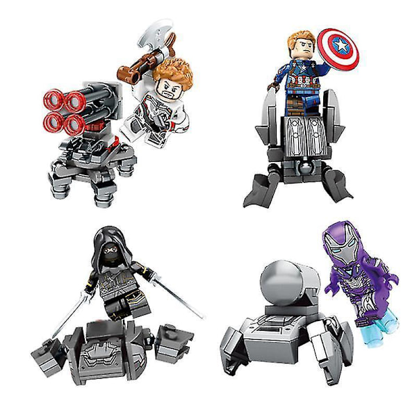 8pcs Avengers 4 War Machine Vs Thanos Eight-in-one Assembled Building Block Minifigure Toy