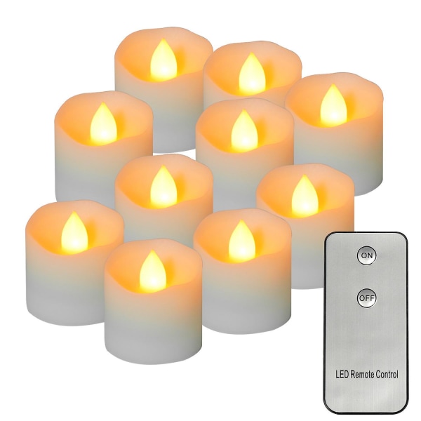 12pcs Battery Operated Tea Lights, Flameless Led Tea Candles, Electric Tea Lights With Flickering, Long-lasting Battery Life [white Base] [batteries I