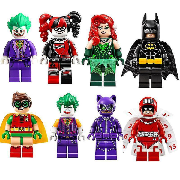 8pc Superhero Building Block Doll Educational Toy