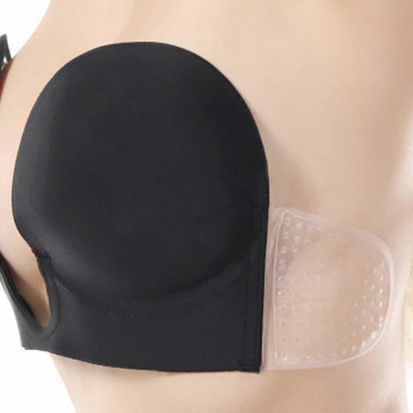 Strapless Bra Backless Push Up Self Adhesive Bra Invisible U Plunge Stick On Bra Black A Cup