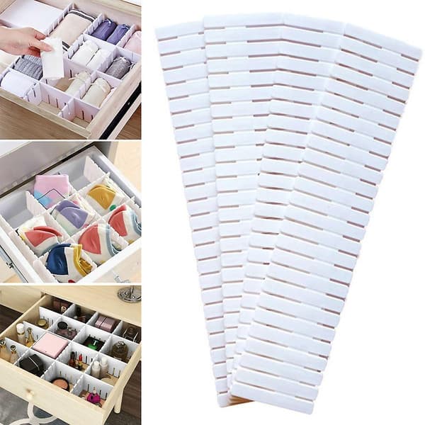 4/8/12pcs Adjustable Drawer Storage Separators Divider Socks Underwear Trinkets Holder Organiser 4PCS