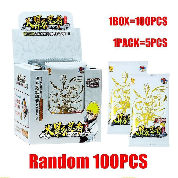 Naruto Playing Cards Japanese Cartoon Schoolmaster Series Ssp Card Uchiha Sasuke Ninja War R Children's Toys C 20PACK 100PCS