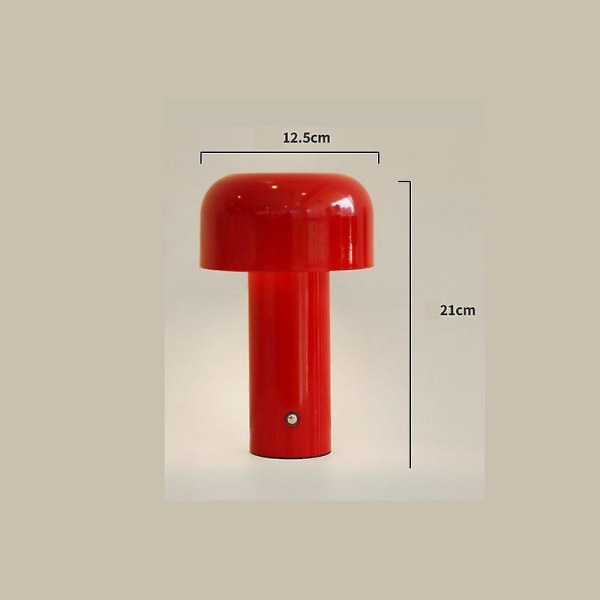 Mushroom Table Lamp Portable Night Light Restaurant Bar Bedroom rose red