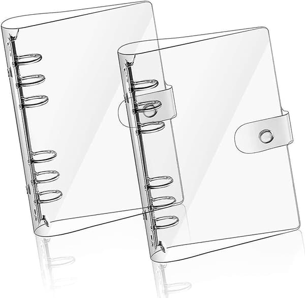 2 Pcs A5 Clear Soft Pvc Notebook Cover, Refillable Paper Pvc Binder, Loose Leaf