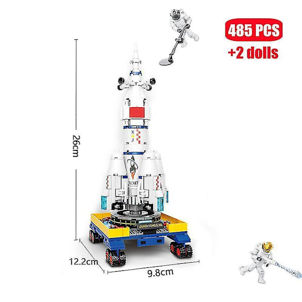 City Aerospace Rocket Launch Center Architecture Building Blocks Model Ideas Space Astronaut Figures Bricks Stem Toys For Kids485pcs No Box