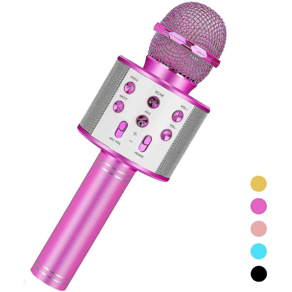 Karaoke Microphone For Kids, Kids Toys For 3-14 Year Old Girls Gifts, Wireless Bluetooth Karaoke Microphone Birthday Gifts For 8 9 10 11 Years Old Boy Rose red
