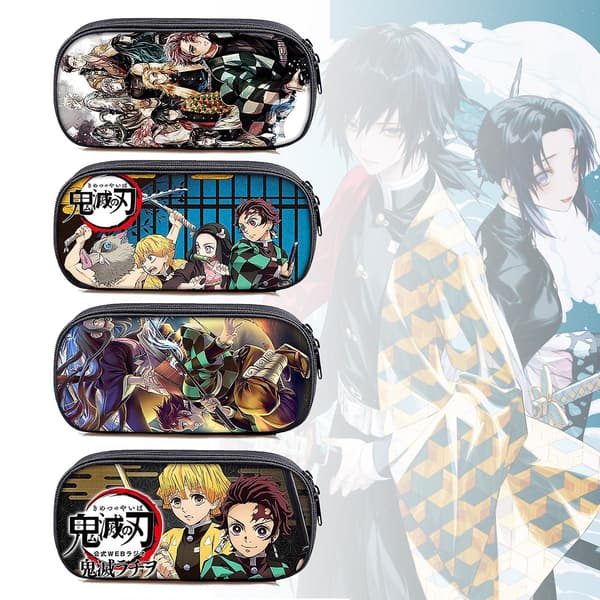 Rektangulær Polyester Anime Demon Slayer Tegneserie Action Figur Penalhus til Studerende 1