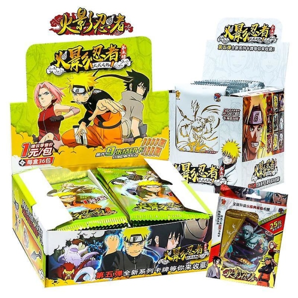 Naruto Playing Cards Japanese Cartoon Schoolmaster Series Ssp Card Uchiha Sasuke Ninja War R Children's Toys J 10PACK 50PCS