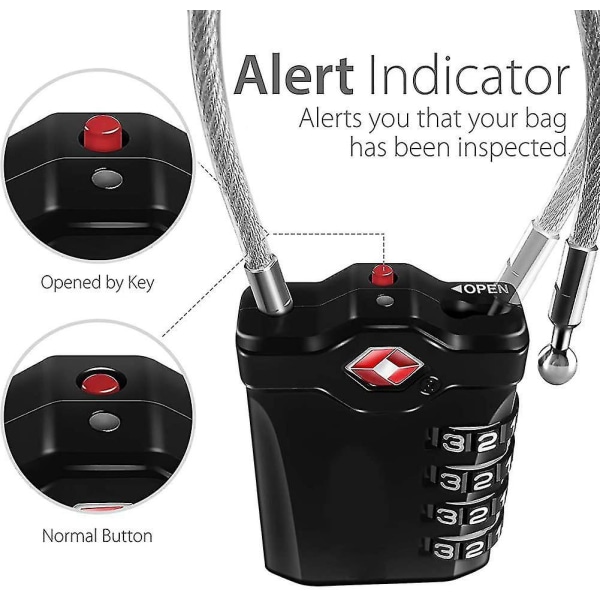 2 X 4-digit Code Padlock Luggage Padlock For Travel Suitcase College Locker