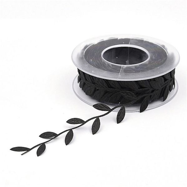 15m Leaves Ribbon Scrapbook Diy New Year Christmas Crafts Gift Wrapping Decor Black