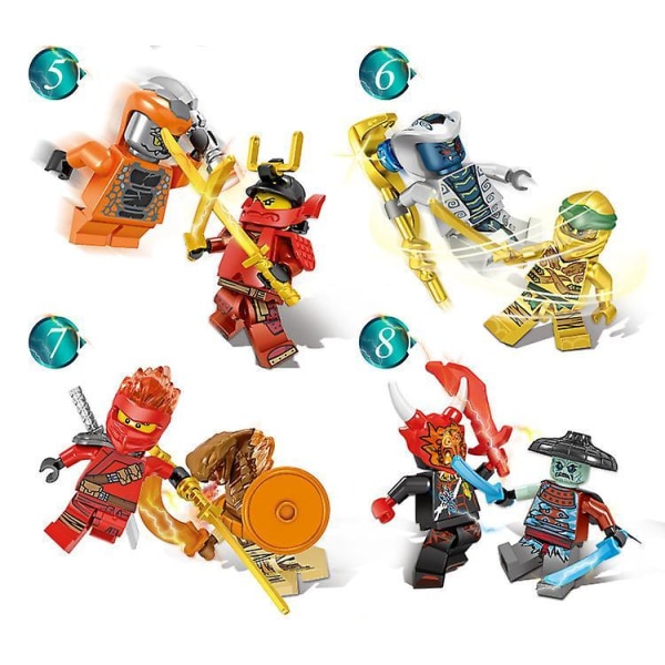48 Phantom Ninja Minifigures Vs. Basilisk With Weapons Childrens Educational Assembling Building Blocks Toys
