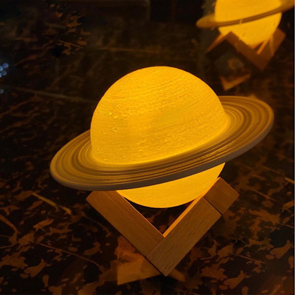 Saturn Lamp Planet Atmosphere Lamp 16 Color Remote Control Touch Sensor Lamp Usb Charging Night Light Moon Light 5.1In