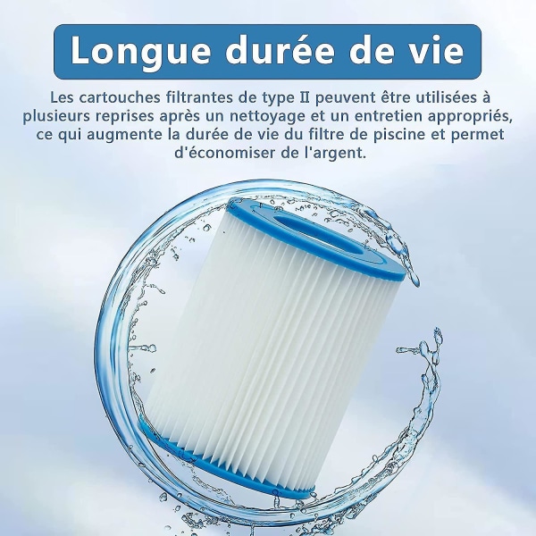Swimming Pool Filter For Bestway Type Ii, Swimming Pool Filter For Outdoor Garden, Washable And Reusable Cartridge, 4.17x5.35 In (4 Pcs)
