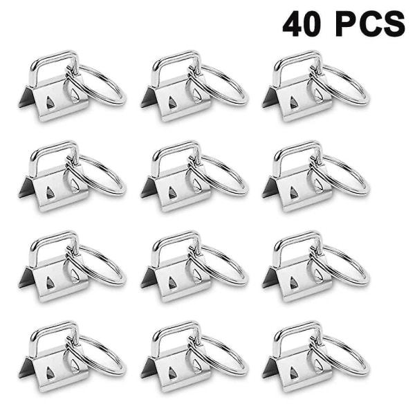 Fong Fong 40-pack Key Fob Hardware With Key Ring, Keychain Wristlet Wrist Cotton Tail Clip Webbing 26mm