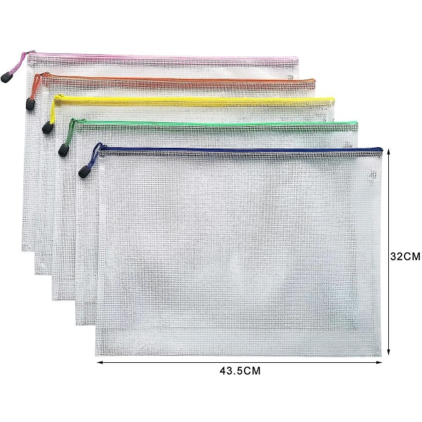 Document Folder File Zipper Bags Plastic Wallets Folder (a3-10pcs)