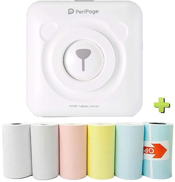 Mini Printer Portable Photo Printer Pocket Mini Printer Image Picture Printer Label With 6 Mobile Phone Printing Paper