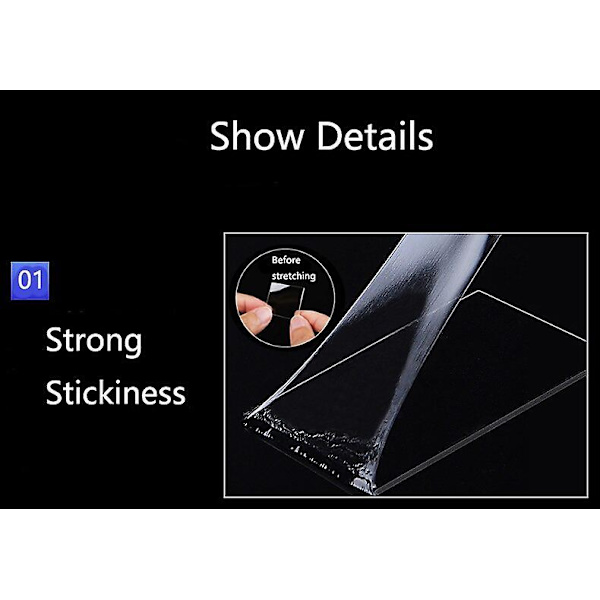 Home Reusable Nano Tape Double Sided Tape Transparent No Trace Cleanable Tape For Bathroom Toilet Crevice Strip Pool Seal