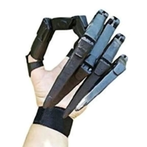 Articulated Fingers Flexible Joints Skeleton Hand Extensions Halloween Party Prop Black Left hand