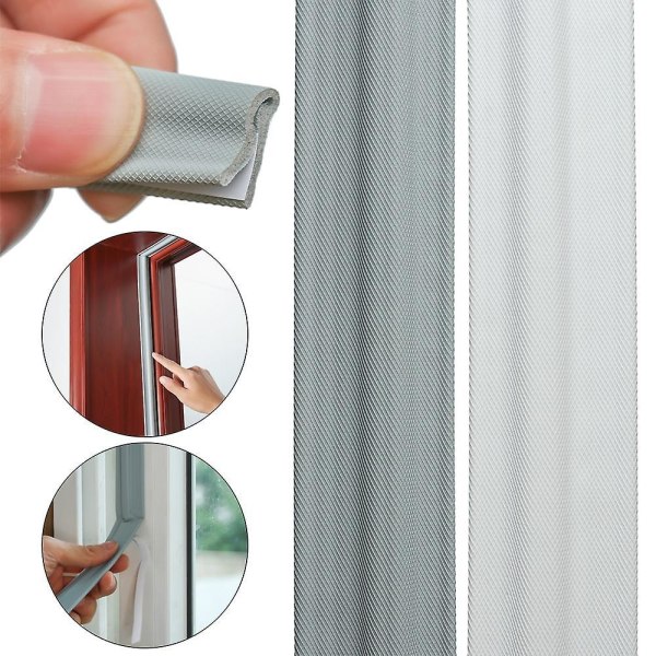 10m Self Adhesive Anti Collision Window Seal Strip Soundproof And Windproof Foam Door Rubber Strip For Sliding Windows Gray