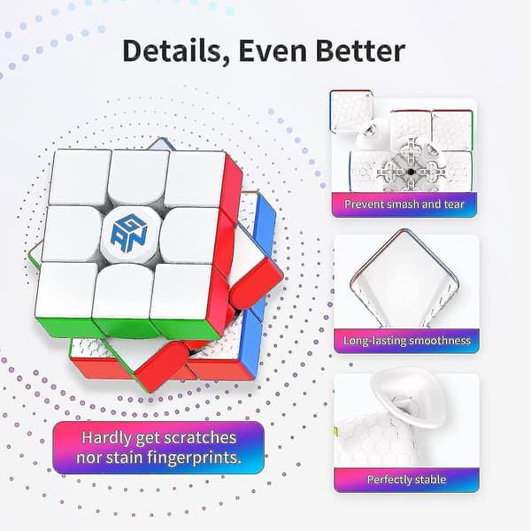 Gan11 M, 3x3 Magnetisk Speed Cube Stickerless Gans Magic Cube Stickerle