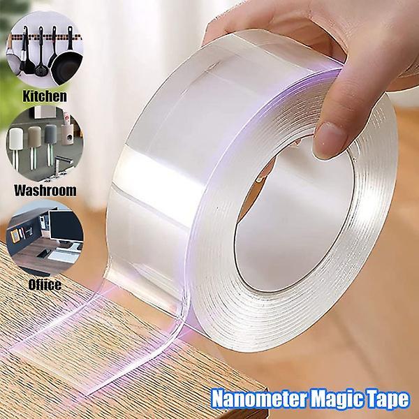 Transparent Nano-tape 2mm Thickness Reusable Double-sided Tape Universal Disks Glue 30mm Wide 1M Length