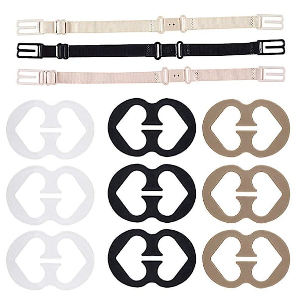 6 Pieces Non-slip Bra Straps Elastic Adjustable Holder With Bra Clips