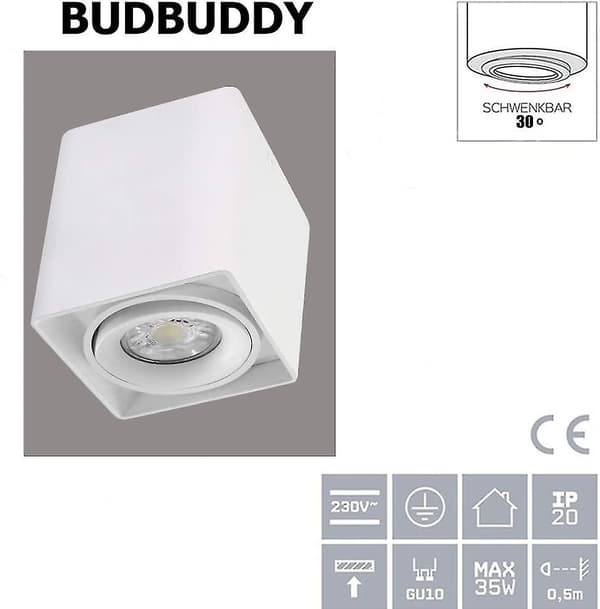 Adjustable Ceiling Spotlight (with 5w Gu10 Led Bulb) Indoor Wall Spotlight Ceiling Light Living Room