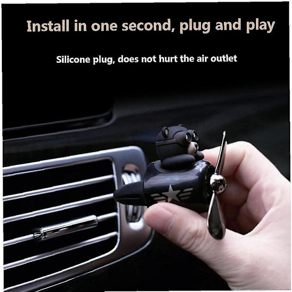 Cartoon Bear Pilot Car Air Freshener Automotive Air Outlet Fan Freshener Vent Clips Aroma Diffuser Car Perfume Aromatherapy Ornament Car Acce