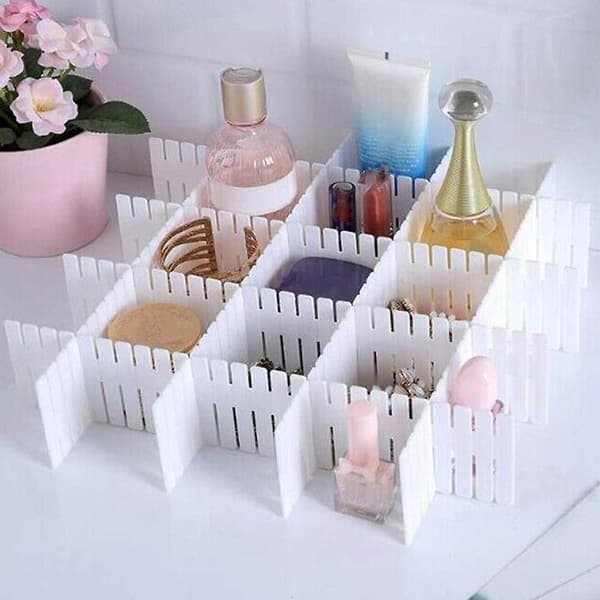 4/8/12pcs Adjustable Drawer Storage Separators Divider Socks Underwear Trinkets Holder Organiser 8PCS