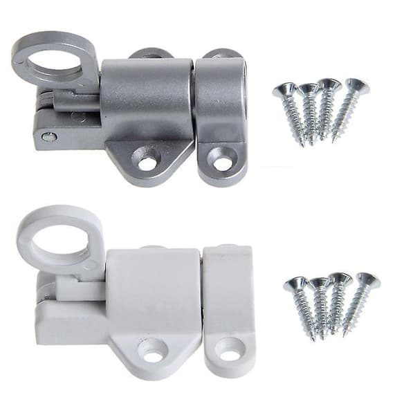 1pcs Window Gate Security Pull Ring Spring Bounce Door Bolt Aluminum Latch Lock Black