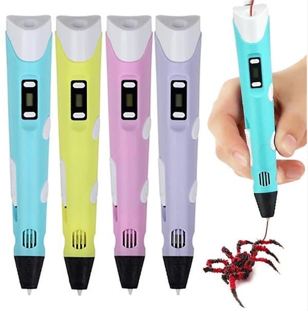 3D Printing Doodle Pen with LCD Screen & Filaments yellow